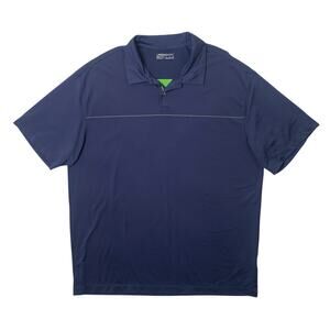 Nike Polo Shirt Mens XL Navy Golf Fit Dry Moisture Wicking Back Swoosh Logo